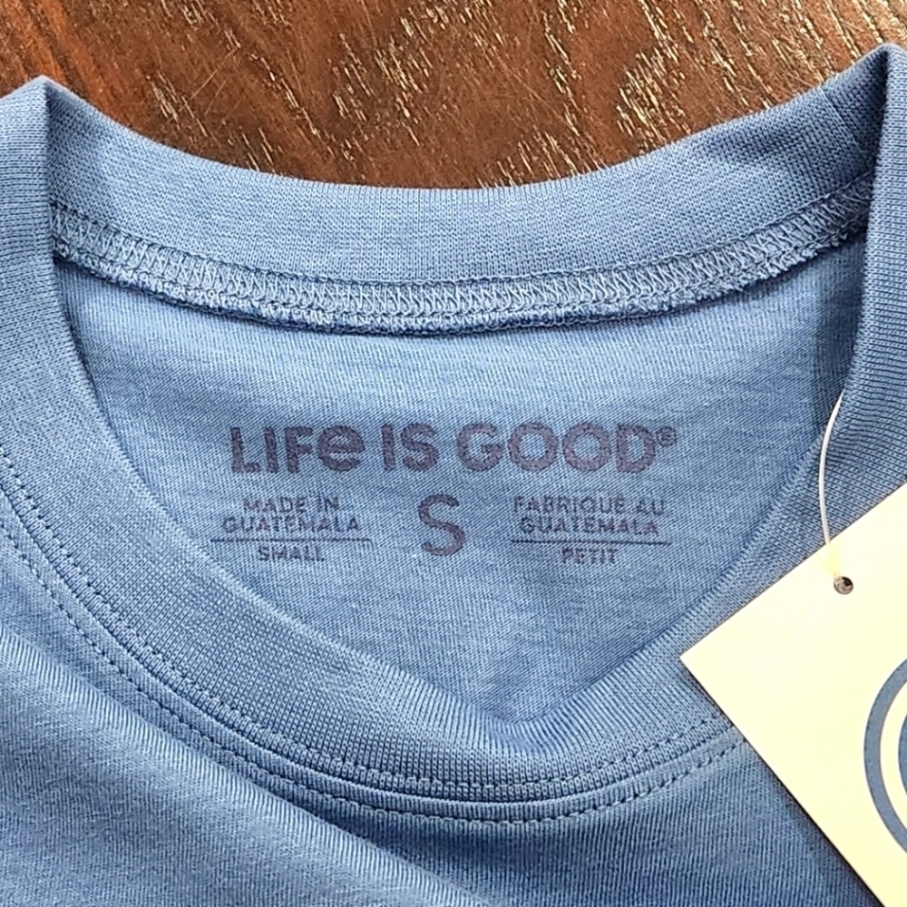LIFE IS GOOD Men's S Crew Neck JAKE WATER SKIING S/S Tee Shirt VINTAGE BLUE NWT - Picture 5 of 7